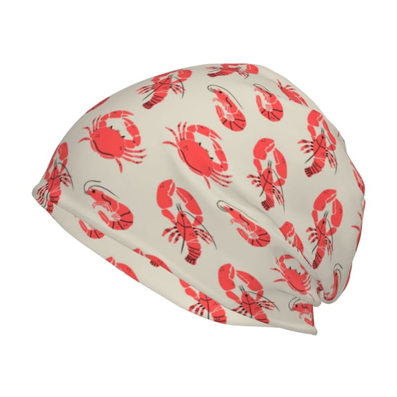 Logiee Crab Lobster 1 Print Unisex Knit Beanie for Men Women Winter Hat,Beanies Skull Caps
