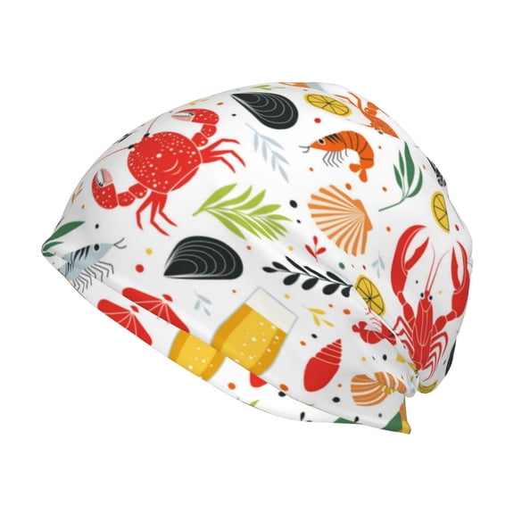 Logiee Crabs Shrimps Print Unisex Knit Beanie for Men Women Winter Hat,Beanies Skull Caps