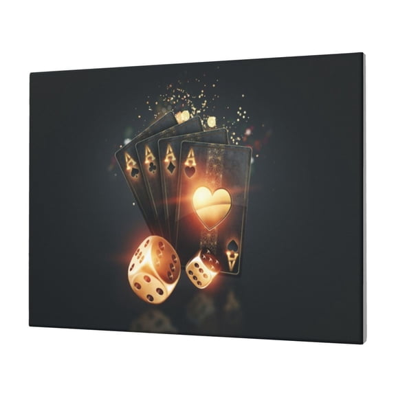 Logiee Creative Poker Print Canvas Wall Art,Canvas Picture Prints with Frame, Wall Art Decorative,Canvas Decorative,Suitable for Living Room Bedroom Office Room 30x40