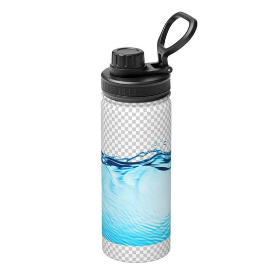 Logiee Crystal Clear Water Splash Print Water Bottle,18oz Sports Insulated Kettle for Cycling Gym Basketball Outdoor, Suitable as a Present