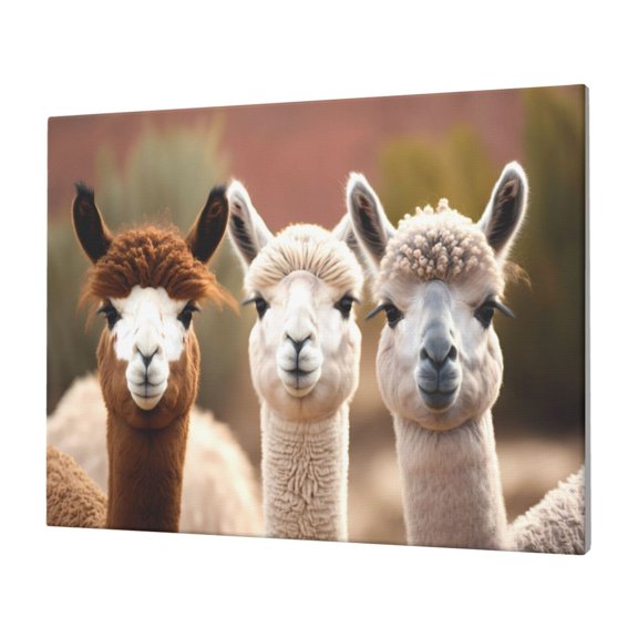 Logiee Cute Alpaca in Daze Print Canvas Wall Art,Canvas Picture Prints with Frame, Wall Art Decorative,Canvas Decorative,Suitable for Living Room Bedroom Office Room 30x40
