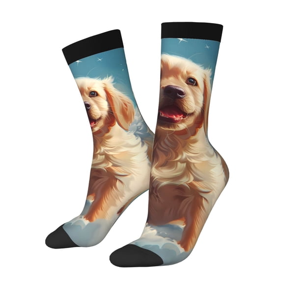 Logiee Cute Angel Winged Dog Print Adult Socks for Men & Women,Calf Socks, Ankle Socks,Boots Socks,Breathable Casual Sock,Unisex Crew Socks