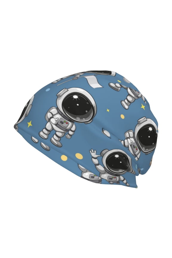 Cute Cartoon Astronaut Print Unisex Knit Beanie for Men Women Winter Hat,Beanies Skull Caps