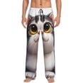 thumbnail image 1 of Logiee Cute Cartoon Kitten Print Pajama Pants for Men,Men’s Pajama Bottoms,Mens PJ Pants with Pockets & Button Fly-Small, 1 of 6