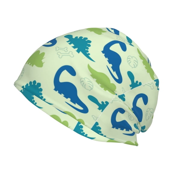 Logiee Cute Dinosaur Blue Green Print Unisex Knit Beanie for Men Women Winter Hat,Beanies Skull Caps