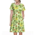 thumbnail image 1 of Logiee Cute Dinosaurs Cartoon Print Womens Summer Dress,Casual Short Sleeve Sundresses,Beach A-line Shift Dress with Pockets, 1 of 6