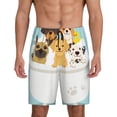 thumbnail image 1 of Logiee Cute Dog In Bathtub Print Men's Pajama Shorts with Drawstring & Pockets,Sleep Shorts for Men,Sleepwear Bottoms,Elastic Waistband Loungewear-4X-Large, 1 of 6