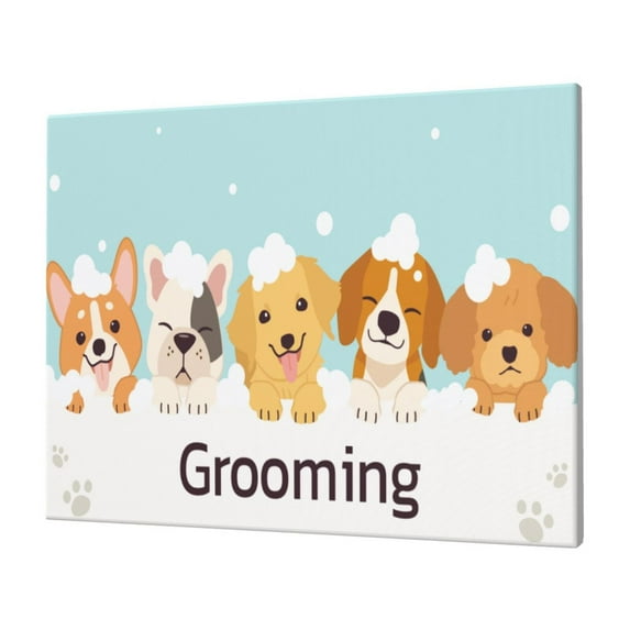 Logiee Cute Dog In Bathtub1 Print Canvas Wall Art,Canvas Picture Prints with Frame, Wall Art Decorative,Canvas Decorative,Suitable for Living Room Bedroom Office Room 30x40