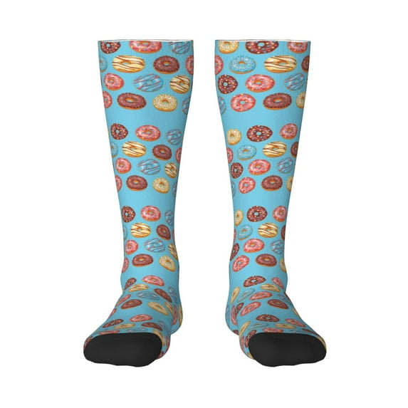 Logiee Cute Donut Print Gift Stocking Stuffers,Adult Stockings,Novelty Socks,Funny Socks Birthday Running Walking Sleeping