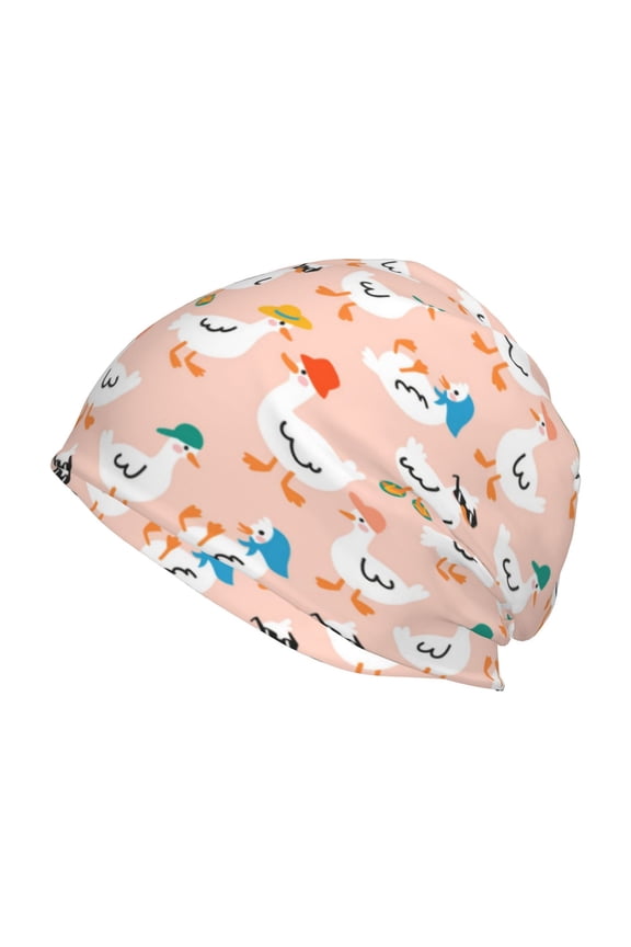 Cute Ducks In Hats Print Unisex Knit Beanie for Men Women Winter Hat,Beanies Skull Caps