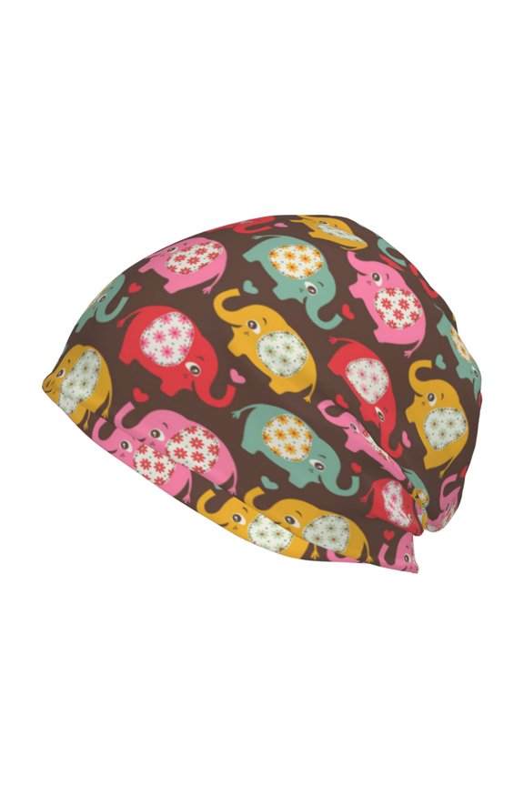 Cute Elephants Print Unisex Knit Beanie for Men Women Winter Hat,Beanies Skull Caps