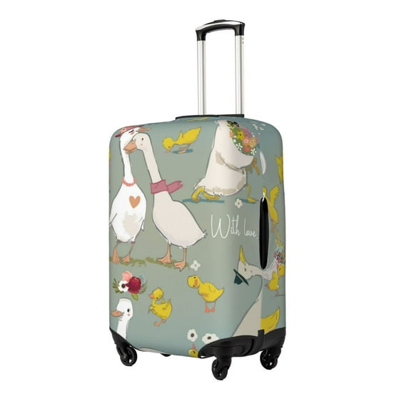 Logiee Cute Farm Birds Print Travel Luggage Cover,Suitcase Protector, Washable Elastic Suitcase Baggage Cover,Closure for Wheeled Suitcase Fit 18-32 Inch Luggage-Large