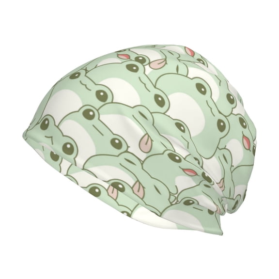 Logiee Cute Frog Print Unisex Knit Beanie for Men Women Winter Hat,Beanies Skull Caps