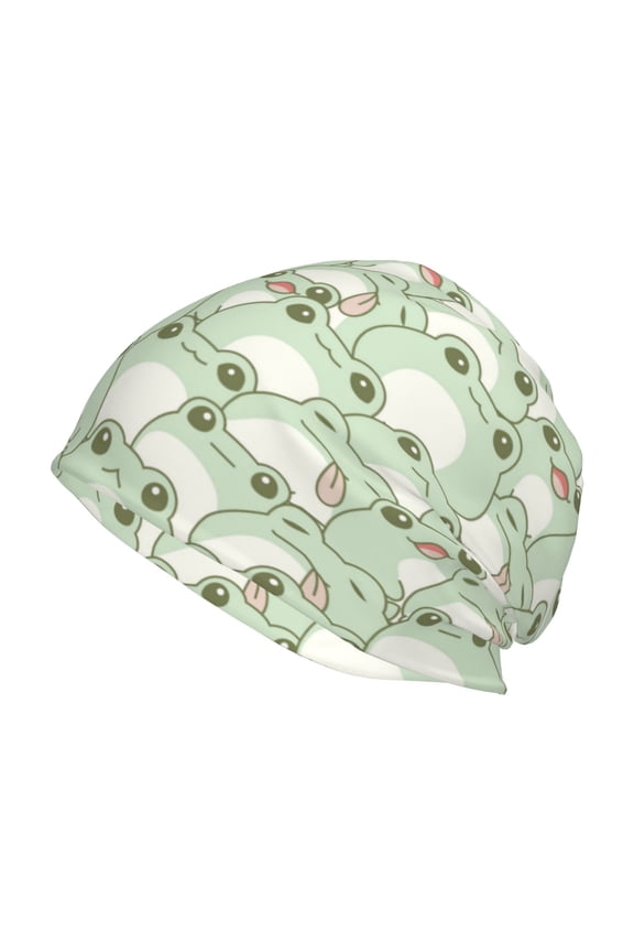 Cute Frog Print Unisex Knit Beanie for Men Women Winter Hat,Beanies Skull Caps