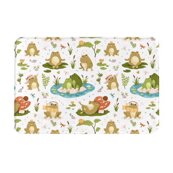 Logiee Cute Frog Print Welcome Mats for Entryway,Door Mat for Front Door,Entry Mat,Doormat for Garden, Garage, Patio, Home, Porch Decor