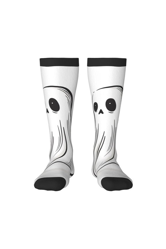 Cute Ghost Simple Drawing Print Gift Stocking Stuffers,Adult Stockings,Novelty Socks,Funny Socks Birthday Running Walking Sleeping