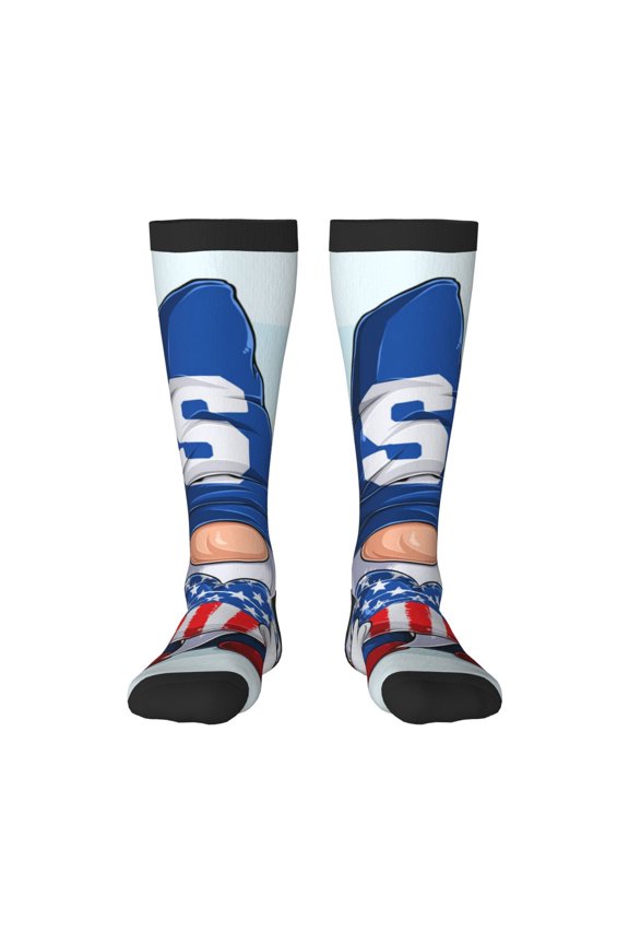 Cute Gnomes in USA Print Gift Stocking Stuffers,Adult Stockings,Novelty Socks,Funny Socks Birthday Running Walking Sleeping