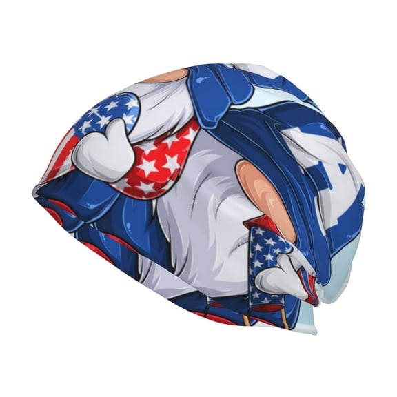 Logiee Cute Gnomes in USA Print Unisex Knit Beanie for Men Women Winter Hat,Beanies Skull Caps