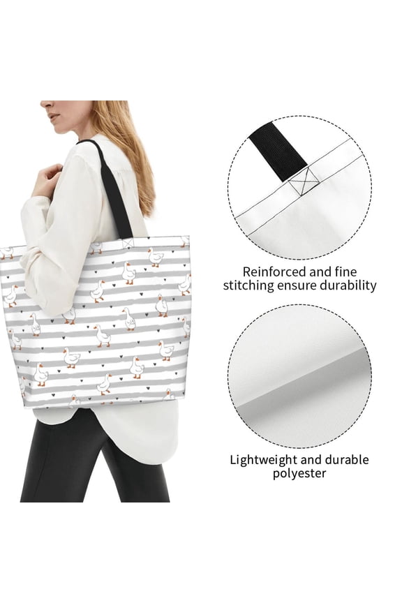 Logiee Cute Goose Print Tote Bag for Women, Lightweight Tote Bag,Shoulder Bag,Handbag for Yoga Bag for Sport, Travel