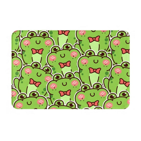 Logiee Cute Green Frog Print Welcome Mats for Entryway,Door Mat for Front Door,Entry Mat,Doormat for Garden, Garage, Patio, Home, Porch Decor