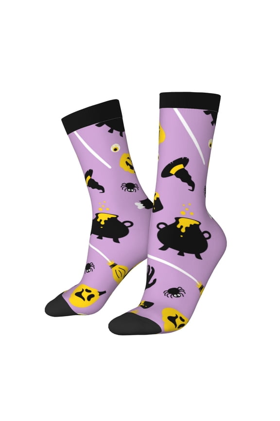Cute Halloween Print Adult Socks for Men & Women,Calf Socks, Ankle Socks,Boots Socks,Breathable Casual Sock,Unisex Crew Socks