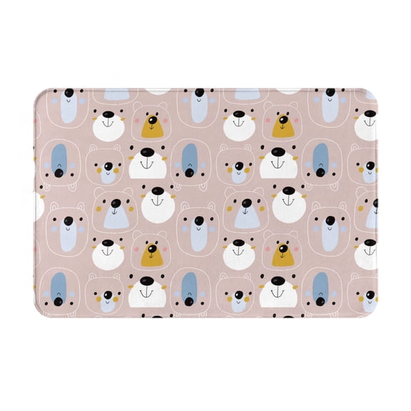 Logiee Cute Hand Drawn Bear Print Welcome Mats for Entryway,Door Mat for Front Door,Entry Mat,Doormat for Garden, Garage, Patio, Home, Porch Decor