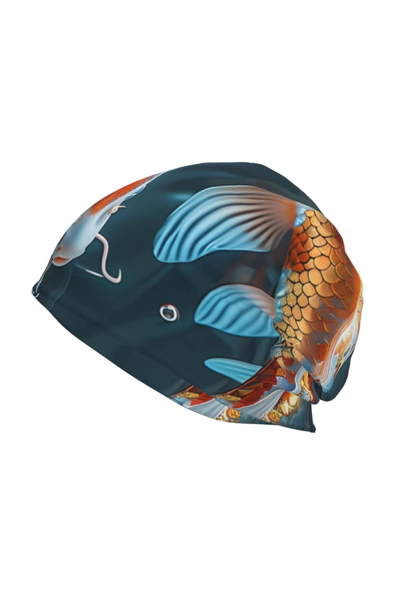 Cute Koi Fish Serenity Print Unisex Knit Beanie for Men Women Winter Hat,Beanies Skull Caps
