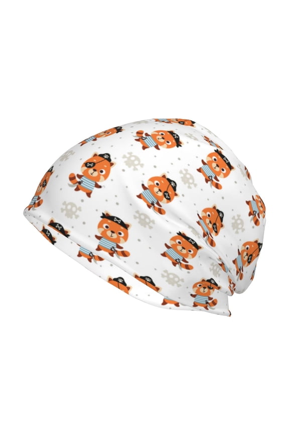 Cute Little Pirate Red Panda Print Unisex Knit Beanie for Men Women Winter Hat,Beanies Skull Caps