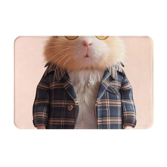 Logiee Cute Mouse In Glasses Print Welcome Mats for Entryway,Door Mat for Front Door,Entry Mat,Doormat for Garden, Garage, Patio, Home, Porch Decor