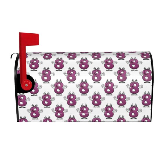Logiee Cute Number 8 Print Post Letter Box Wrap Decor, Mailbox Cover Suitable for Standard Mailbox and Large Size Mailbox,Outdoor Yard Decoration-21x18 in