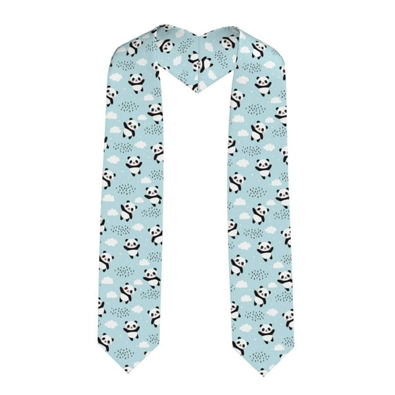 Logiee Cute Panda Bear Print Unisex Adult Graduation Stole Shawl 72" Long for Academic Commencements Shawl-Sharp Corner