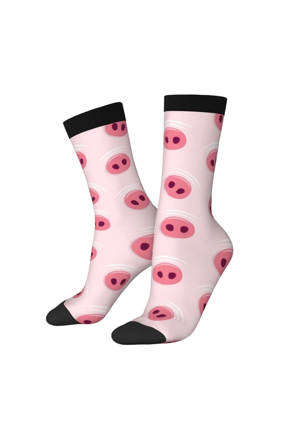 Cute Pig Nose Print Adult Socks for Men & Women,Calf Socks, Ankle Socks,Boots Socks,Breathable Casual Sock,Unisex Crew Socks