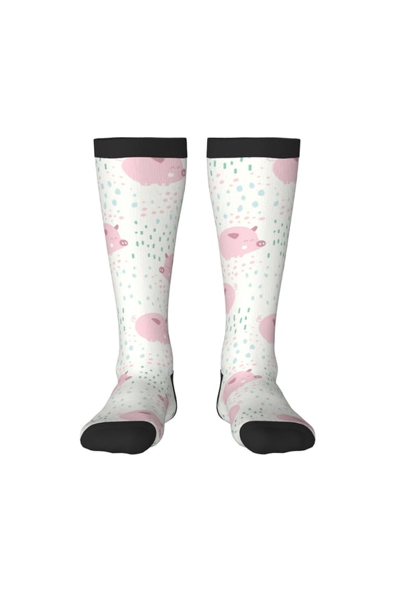Cute Pigs Print Gift Stocking Stuffers,Adult Stockings,Novelty Socks,Funny Socks Birthday Running Walking Sleeping