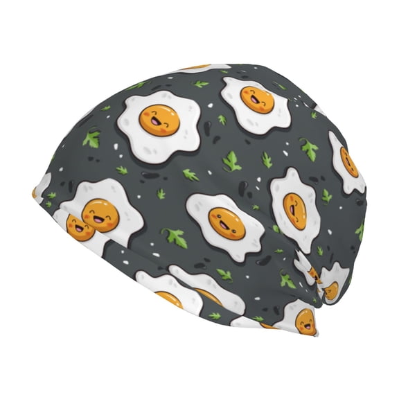 Logiee Cute Poached Eggs Print Unisex Knit Beanie for Men Women Winter Hat,Beanies Skull Caps