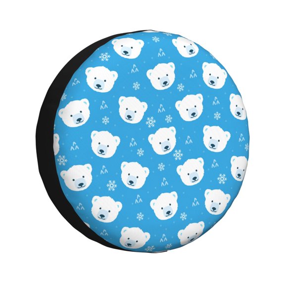 Logiee Cute Polar Bear Print Spare Tire Cover, Universal Wheel Protectors,Waterproof Dust-Proof UV Sun Wheel Tire Cover,Fit for SUV, RV, Travel Trailer, Truck-15 inch