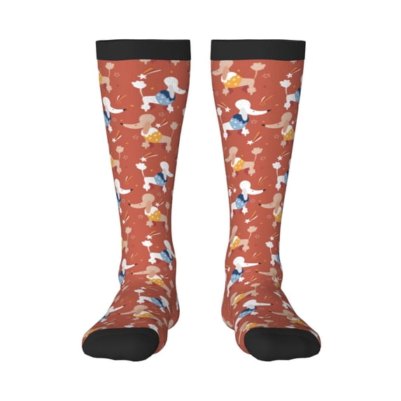 Logiee Cute Poodle Dog Print Gift Stocking Stuffers,Adult Stockings,Novelty Socks,Funny Socks Birthday Running Walking Sleeping