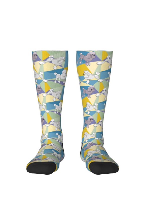 Cute Poodle Dog Print Gift Stocking Stuffers,Adult Stockings,Novelty Socks,Funny Socks Birthday Running Walking Sleeping