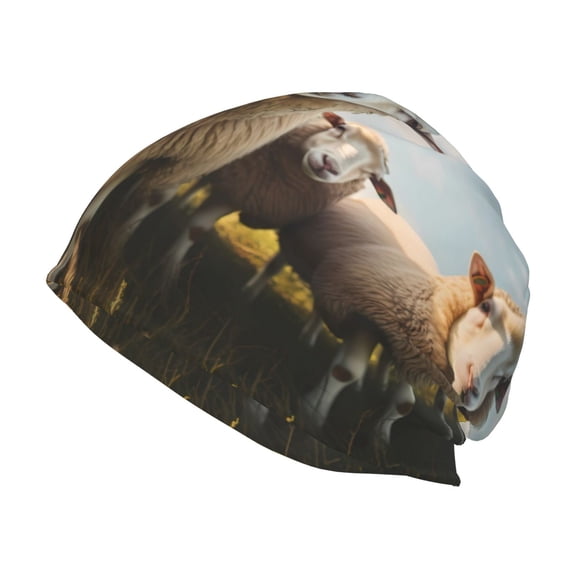 Logiee Cute Prairie Sheep Herd Print Unisex Knit Beanie for Men Women Winter Hat,Beanies Skull Caps