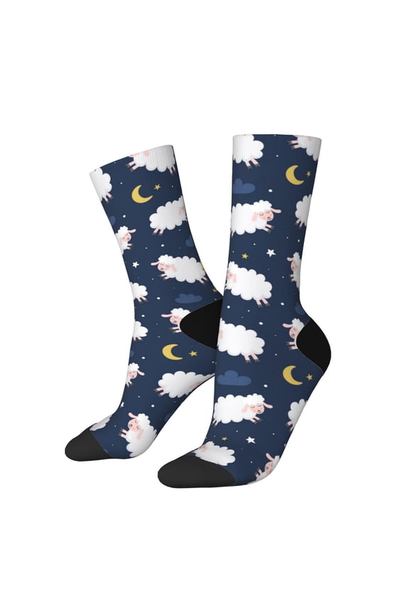 Cute Sheep 1 Print Adult Socks for Men & Women,Calf Socks, Ankle Socks,Boots Socks,Breathable Casual Sock,Unisex Crew Socks