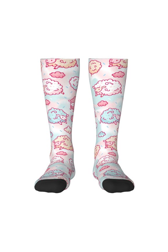 Cute Sheep Print Gift Stocking Stuffers,Adult Stockings,Novelty Socks,Funny Socks Birthday Running Walking Sleeping
