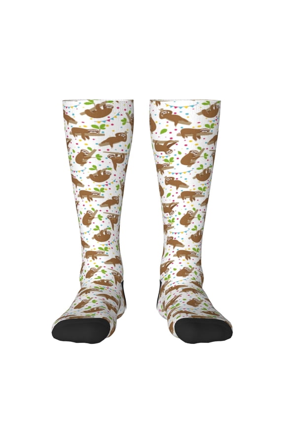 Cute Sloth Print Gift Stocking Stuffers,Adult Stockings,Novelty Socks,Funny Socks Birthday Running Walking Sleeping