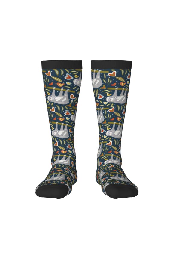 Cute Sloth Print Gift Stocking Stuffers,Adult Stockings,Novelty Socks,Funny Socks Birthday Running Walking Sleeping