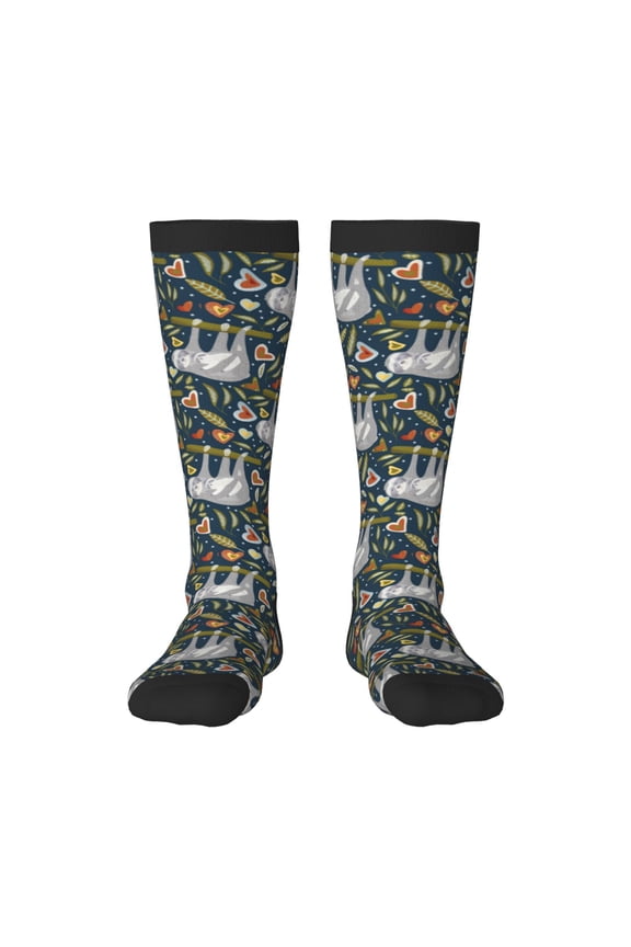 Cute Sloth Print Gift Stocking Stuffers,Adult Stockings,Novelty Socks,Funny Socks Birthday Running Walking Sleeping