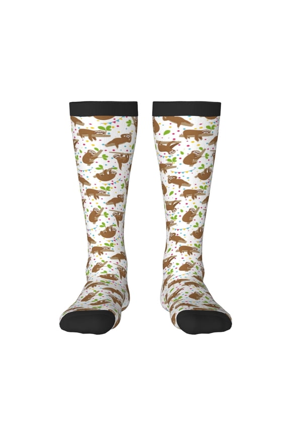 Cute Sloth Print Gift Stocking Stuffers,Adult Stockings,Novelty Socks,Funny Socks Birthday Running Walking Sleeping