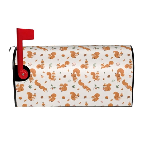 Logiee Cute Squirrel Fall Print Post Letter Box Wrap Decor, Mailbox Cover Suitable for Standard Mailbox and Large Size Mailbox,Outdoor Yard Decoration-21x18 in