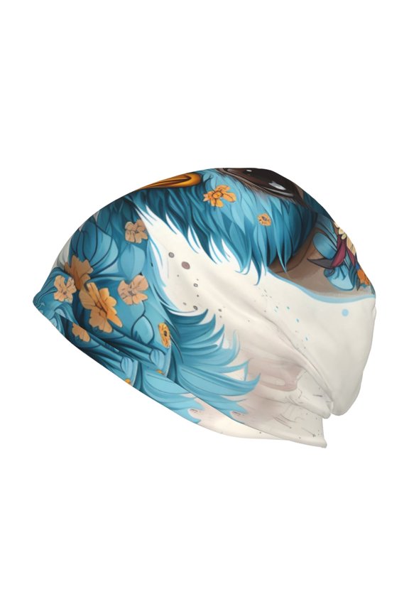 Cute Sunflower Blue Duck Print Unisex Knit Beanie for Men Women Winter Hat,Beanies Skull Caps