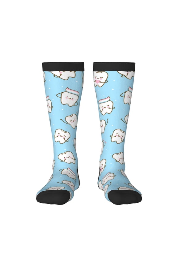 Cute Teeth Print Gift Stocking Stuffers,Adult Stockings,Novelty Socks,Funny Socks Birthday Running Walking Sleeping
