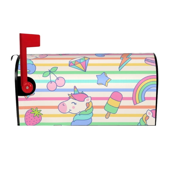 Logiee Cute Unicorn Print Post Letter Box Wrap Decor, Mailbox Cover Suitable for Standard Mailbox and Large Size Mailbox,Outdoor Yard Decoration-25.5x21 in