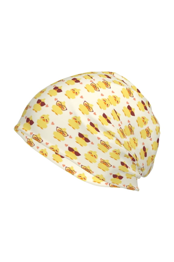 Cute Yellow Duck Print Unisex Knit Beanie for Men Women Winter Hat,Beanies Skull Caps