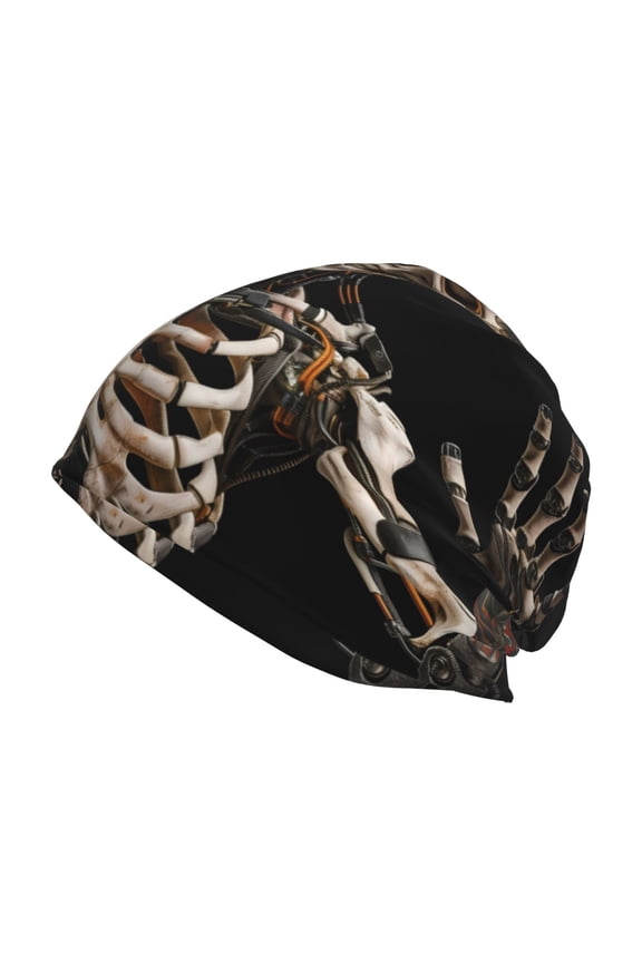 Cyber Skeleton With Tattoos Print Unisex Knit Beanie for Men Women Winter Hat,Beanies Skull Caps